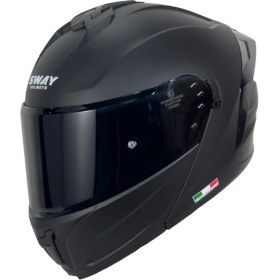 Resim Sway SW-919 Çene Açılır Motosiklet Kaskı - Matt Siyah 