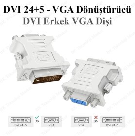 Resim BK Teknoloji Yüksek Kalite Dvı-I 24+5 Erkek To VGA Dişi Dönüştürücü 