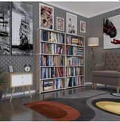 Resim Kenzlife Kitaplık Süper Ga 150 160 19 Crd 5 Katlı 2 Bölme Çift Bölme Opsiyonlu Ofis Mutfak Banyo Dolabı Arkalıksız Çok Renkli 