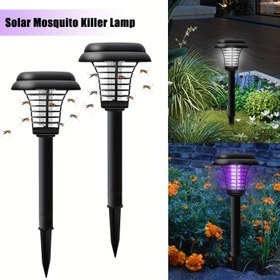 Resim 1/2 Açık Hava Güneş Sivrisinek Öldürücü Lamba - Mor ve Beyaz Işık ile LED Güneş Sivrisinek Lambası, İç ve Dış Mekan Kullanımı, Bahçe ve Patio için İdeal, Sivrisinek Kontrol Lambası | Modern Dış Mekan Lambası | Güneş Enerjili Lamba 