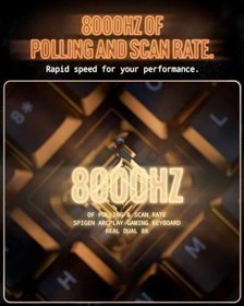 Resim Spigen ArcPlay RGB Ingilizce Q Kablolu Mekanik Gaming Klavye Oyuncular İçin Tasarlandı Multi-Fonksiyon Ses Ayarı (Cherry MX Brown Switch / 8000 HZ Rapid Speed for Performance) PJ2100US - APP06427 