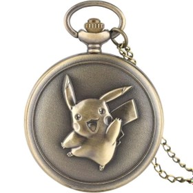 Resim Hediye Sahibi Kişiye Özel Köstekli Cep Saati Ouartz Pikachu Tasarımlı Zincirli Cep Saati 