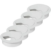 Resim Mena Rise Masa Üstü Kablo Kanalı Deliği Kapağı Beyaz Masa Kapağı 6 cm (5 Adet) 