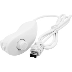 Resim Wii Wii U Nunchuk Kablolu Oyun Denetleyicisi İçin Beyaz Uzaktan Kumanda Joystick Değiştirme 