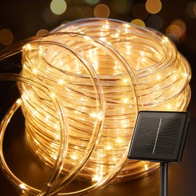 Resim Güneş enerjili lambalar paketi, ip ışıklar, 50/100/200/300 LED ampulü olan güneş enerjisi ile çalışan dize ışıklar, 8 modlu peri ışıkları, bahçeler, teras partileri ve düğünler için uygun dış mekan dekoratif aydınlatmalar 