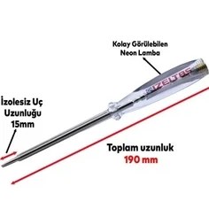 Resim Izeltaş Master Elektirik Kontrol Kalemi ( Düz Uçlu 190MM) Yeni Model 