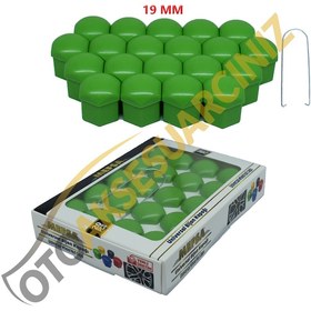 Resim A Kalite Mefsa Bijon Kapağı Düz 19 Mm Yeşil 20 Li Set 