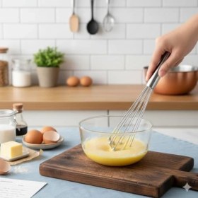 Resim Karokstore Paslanmaz Çelik Top Uçlu Çubuk Çırpıcı (31 Cm) | Profesyonel Ball Whisk | Hızlı ve Kolay Karıştırma | Yumurta, Sos ve Hamurlar Için Ideal 