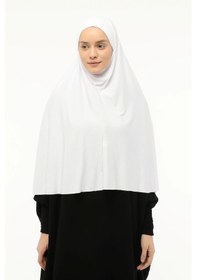 Resim Altobeh Hazır Türban Peçeli Pratik Eşarp Tesettür Nikaplı Hijab - Namaz Örtüsü Sufle 3xl - Beyaz Beyaz 