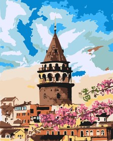 Resim Sayılarla Boyama Seti - Galata Kulesi - 40x50 