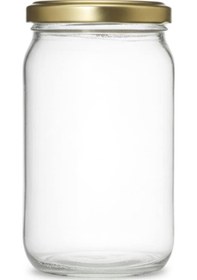 Resim 12 Adet - 1000cc 1 Lt. Kapaklı Cam Kavanoz - Gıda Temasına Uygun Beyaz - Şeffaf 