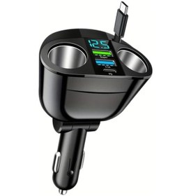 Resim Cordial 6'lı 1 Arada Çok Fonksiyonlu 66w Hızlı Şarj Araba Çakmaklığı Siyah İphone Uyumlu Xiaomi İçin Harici Araç Telefon Şarj Cihazı 
