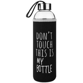 Resim my bottle 500ml Cam Matara Suluk , Spor Matarası , Siyah Kılıflı 0,5lt 500ml Cam Su Sişesi 