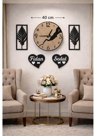 Resim Duvar Saati Kişiye Özel Şık Modern Ve Konbinli No 10010 Çok Renkli 