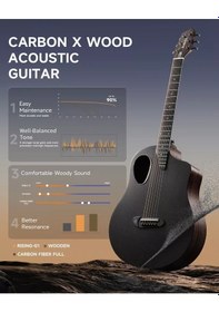 Resim Donner Rısıng-g1 Carbon Fiber Akustik Gitar Seti Mat Kahverengi 