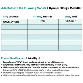Resim Volkswagen Jetta İçin Ön Sağ Cam Tamir Seti 