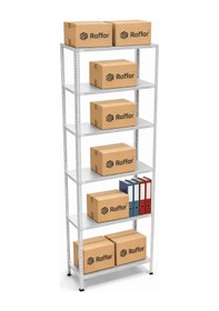 Resim Galvaniz 6 Katlı Arşiv Raf Sistemi - Çelik Raf - Metal Raf Metalik 