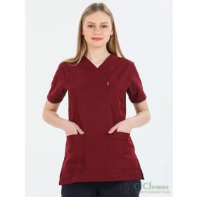 Resim Cici Forma Zarf Yaka Bordo Üst 