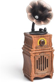 Resim LEERFEI VİNTAGE Ahşap Retro Bluetooth hoparlör, FM radyolu, şarj edilebilir kablosuz hoparlör, 