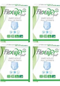 Resim Flexi Life Plus Emici Külot Hasta Bezi Büyük Boy L 4 x 30'Lu 120 Adet 