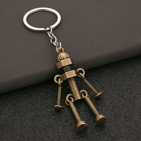 Resim 1 adet Vintage Bronz Steampunk Robot Anahtarlık - Eklemlenmiş Metal Bilim Kurgu Dişli Tasarımı, Sırt Çantaları & Cüzdanlar için Mükemmel, Benzersiz Vidalı Adam Kolye, İdeal Şükran Günü Hediyesi 