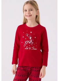 Resim Arnetta Kız Çocuk Kırmızı Pijama Takımı 5274-45479 Kırmızı 