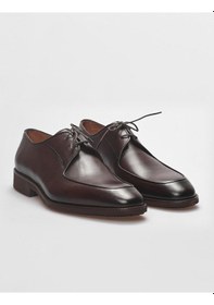 Resim Cabani Klasik Hakiki Deri Kahverengi Bağcıklı Erkek Klasik Ayakkabı-kahverengi 