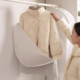 Resim 1 adet şeffaf giysi toz kılıfı sıkıştırma fonksiyonlu, tüy ceket sıkıştırma kılıfı, dolap - yastıklı ceket saklama çantası, mevsimlik giysi saklama kılıfı, palto toz kılıfı, Monteli Dolap Sistemleri 