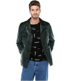 Resim Dericlub E-1024 Hakiki Deri Erkek Ceket-Yeşil 