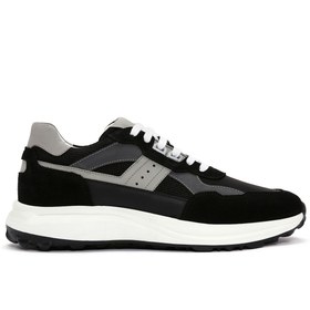 Resim Derimod Erkek Siyah Bağcıklı Kalın Tabanlı Deri Casual Sneaker 24sfd613314 