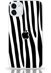 Resim KILIFMANİA Iphone 11 Uyumlu Kamera Korumalı Cam Kapak - Beyaz Zebra Desenli 