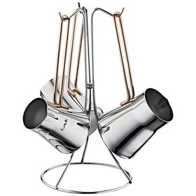 Resim Oms 7034-Bakır Çelik Cezve Seti 