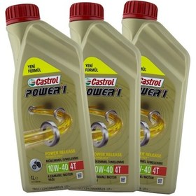 Resim Castrol Power1 10W-40 4t 4 Zamanlı Motosiklet Yağı 1 L x 3 