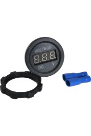 Resim Advo 12V 24V Dc Voltmetre Yuvarlak Düz Yüzey Kırmızı Rakam 