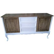 Resim Tv Sehpası Konsol Model MDF Üzeri Ceviz Model Kaplama Parlak Beyaz ve ceviz renk 160 cm El Yapım 