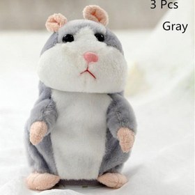 Resim 15CM Little Talking Hamster Toy - Gray / 3 