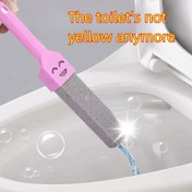 Resim 1 Adet Ergonomik Saplı Pumis Taşı Temizleme Çubuğu - Tuvalet, Banyo, Mutfak, Izgaralar & Fayanslar için Taşınabilir Ovma Aracı - Kireç, Kalsiyum, Pas ve Sert Su Lekelerini Giderir - Dayanıklı Plastik Tasarım, Banyo Temizlik Araçları, Eğlenceli Tasarım, Sağlam Sünger, Noel/Cadılar Bayramı Hediye Dekorasyonu 