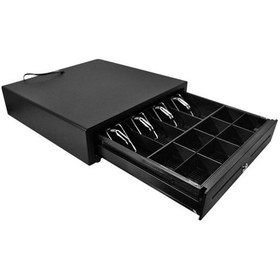 Resim Metal Siyah Para Çekmecesi 4 Banknot 8 Bozuk Para Haznesi 41 X 41 