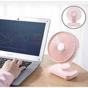 Resim Genel Markalar Masaüstü Mini Fan 4 Kademeli 4000mAh Şarjlı Ultra Güçlü Taşınabilir Vantilatör D606 Pembe 