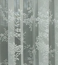 Resim Çiçek Desenli Fransız Dantel Tül Perde, 250x260, Sık Pile, 1/3 