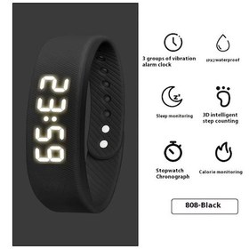 Resim Primepickings Siyah Spor Ve Fitness Akıllı Saati Usb Şarj Titreşim Kalori Sayar Diğer 