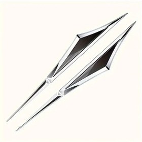 Resim Xuweiwei Gümüş Kenarlı Siyah Evrensel Çamurluk Sticker Yapışkanlı Oto Dekor 