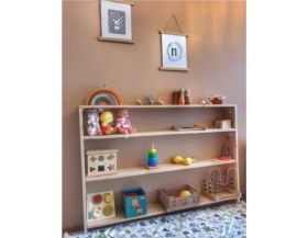 Resim Mrt Ahşap Oyuncak Rafı (Kitaplık) 