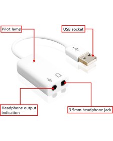 Resim aogo Kablolu Usb Ses Kartı Virtual Sound Tak Kullan Kulaklık Mikrofon Çıkışı 7.1 Channel Harici Ses Kartı 