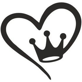 Resim Kalp Ve Kral Tacı Sticker 01537 