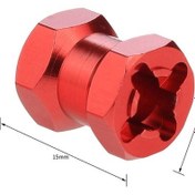 Resim Besthome1 Alüminyum 12mm Dış Çaplı 15mm Genişletilmiş Kombiner - Axial Scx10 D90 90046 Tamiya Mst 1/10 İçin Kırmızı 