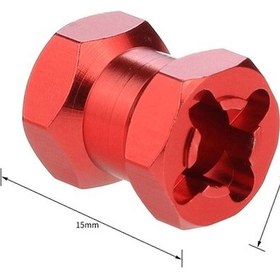 Resim Besthome1 Alüminyum 12mm Dış Çaplı 15mm Genişletilmiş Kombiner - Axial Scx10 D90 90046 Tamiya Mst 1/10 İçin Kırmızı 