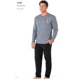 Resim Pierre Cardin 6103 Erkek Uzun Kollu Bisiklet Yaka Pijama Takımı-gri-gri-xl Çok Renkli 