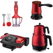 Resim Goldmaster 4 Lü Çeyiz Elite Seti Kırmızı Renk Goldmaster