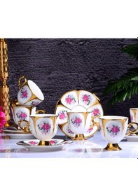 Resim Kosova Porselen Stella 6'lı Ayaklı Fincan Takımı 90 cc İST-142 
